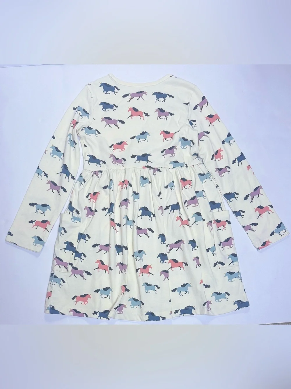 Hanna Andersson Girls Dress Lot Size 120 6-7 Unicorn Apple Print